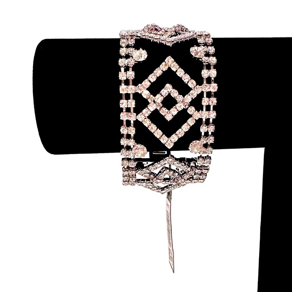 🌟 LAST ONE! 🌟 | CACHE Fancy Silver Wide CZ Delicate Party Bracelet | NWT $78 - Picture 5 of 16